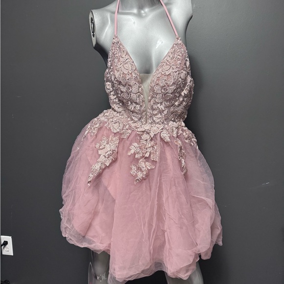 Beautiful Pink Embellished Mini Dress - Picture 4 of 5